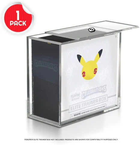 Boîte de dresseur d'élite Pokemon ETB avec couvercle coulissant anti-UV – Protection EVORETRO en acrylique 4,0 mm
