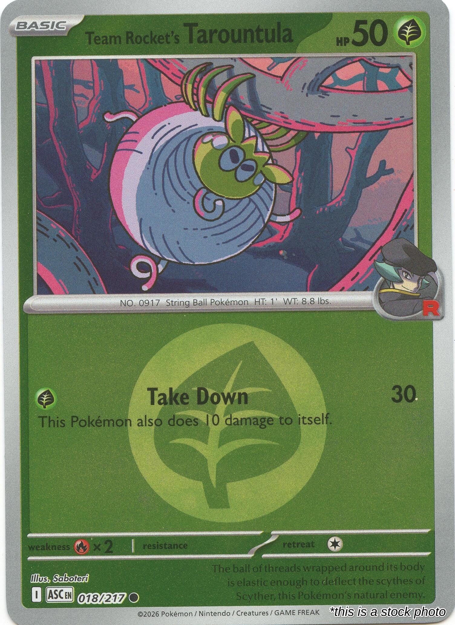 Team Rocket's Tarountula (Energy Symbol Pattern)