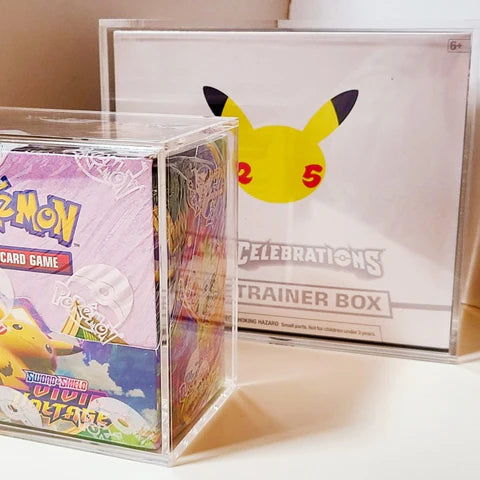 Boîte de dresseur d'élite Pokemon ETB avec couvercle coulissant anti-UV – Protection EVORETRO en acrylique 4,0 mm