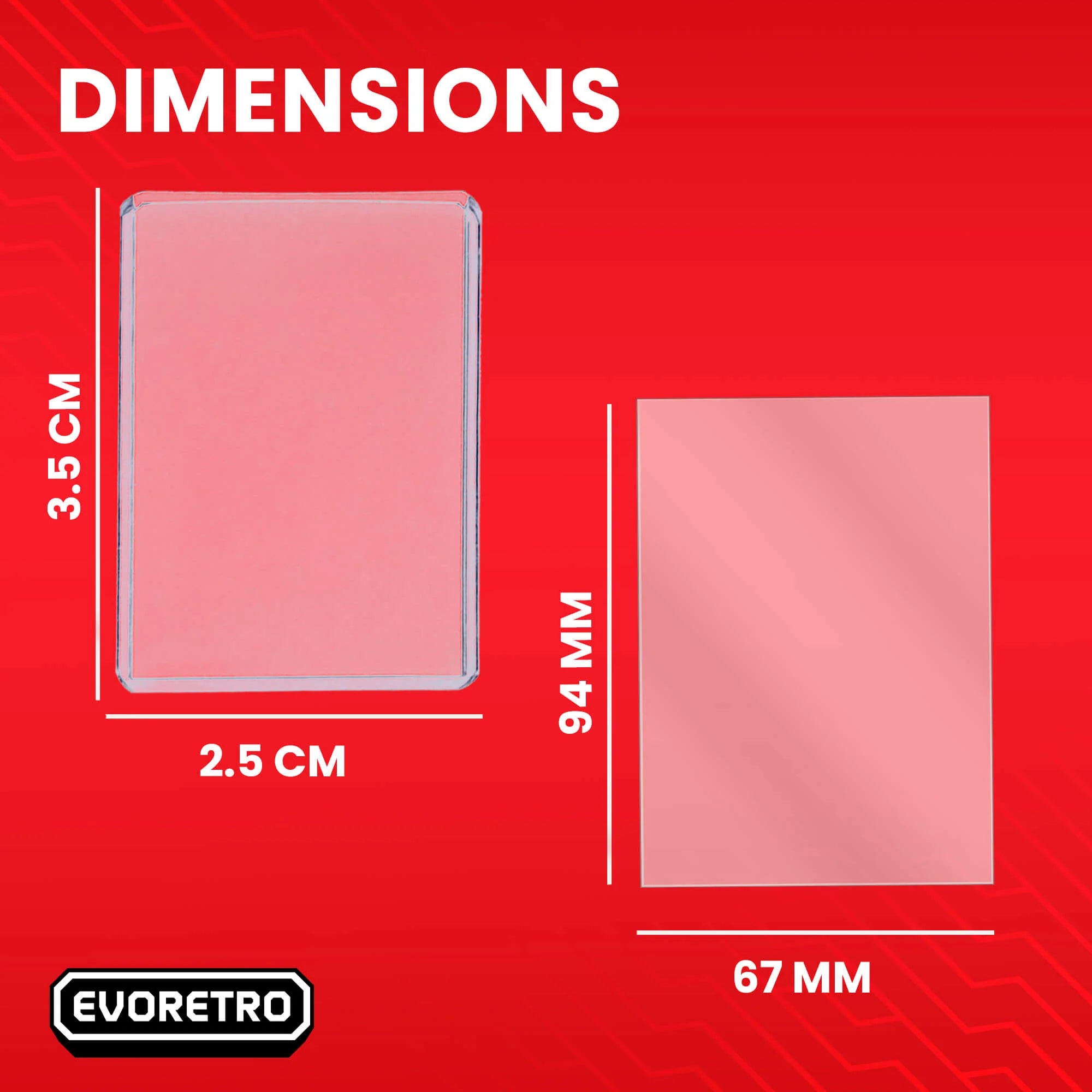 EVORETRO Top Loaders & Sleeves - Pack of 100 Toploaders 35PT & 100 Sleeves