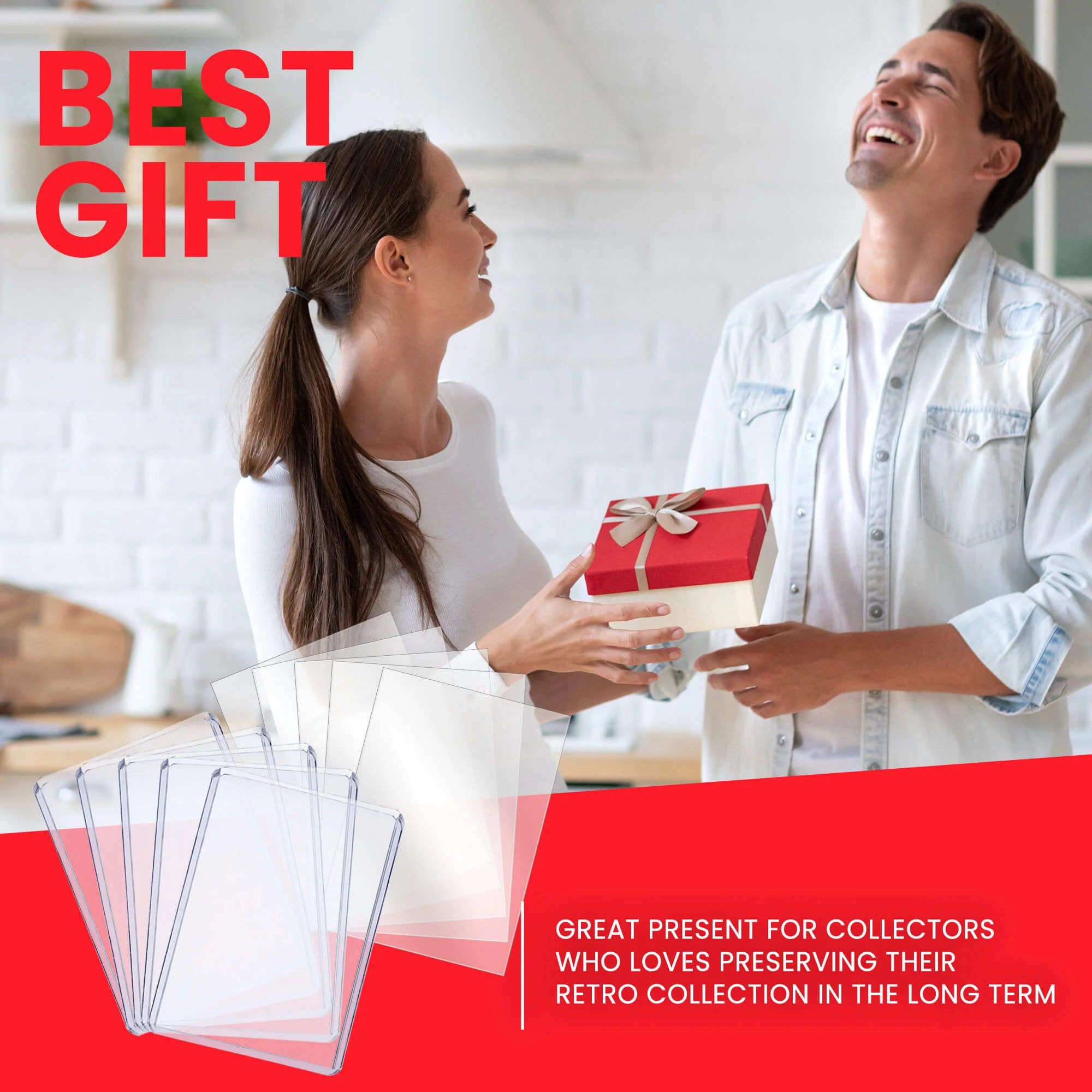 EVORETRO Top Loaders & Sleeves - Pack of 100 Toploaders 35PT & 100 Sleeves